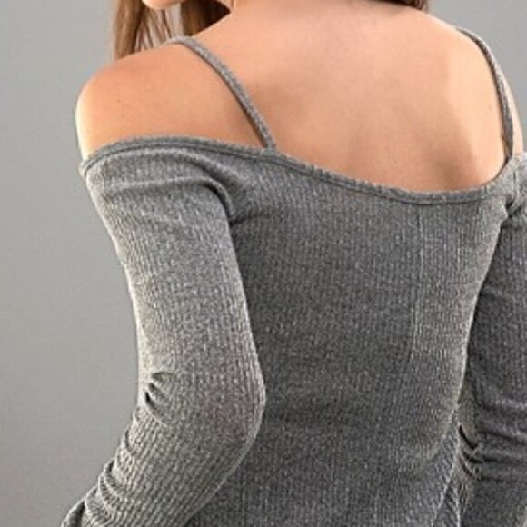 Gray Ribbed Skater Dress - Picture 4 of 4